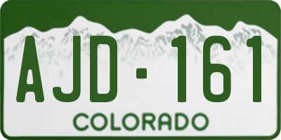 CO license plate AJD161