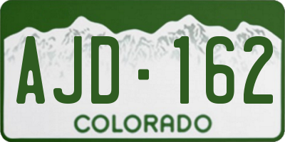 CO license plate AJD162