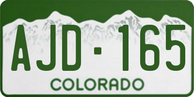 CO license plate AJD165