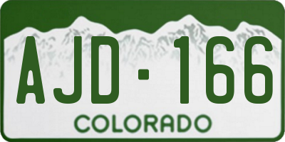 CO license plate AJD166