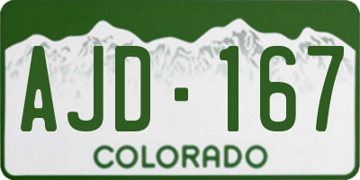 CO license plate AJD167