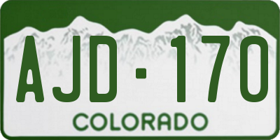 CO license plate AJD170