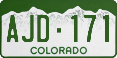 CO license plate AJD171