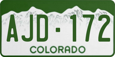 CO license plate AJD172