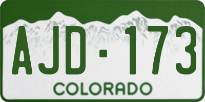 CO license plate AJD173