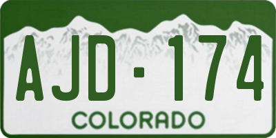 CO license plate AJD174