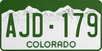 CO license plate AJD179