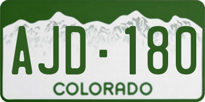 CO license plate AJD180