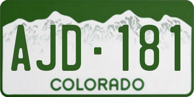 CO license plate AJD181