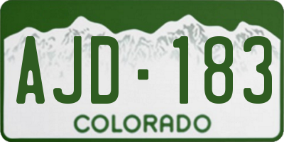 CO license plate AJD183