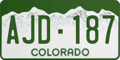 CO license plate AJD187