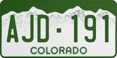 CO license plate AJD191