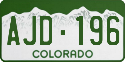 CO license plate AJD196