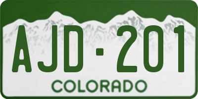 CO license plate AJD201