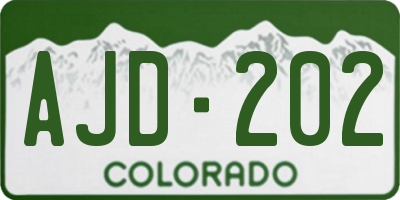 CO license plate AJD202