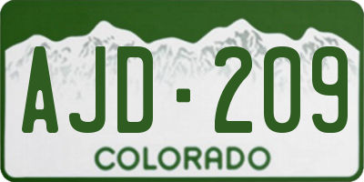CO license plate AJD209