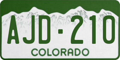 CO license plate AJD210