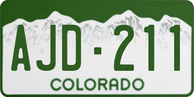 CO license plate AJD211