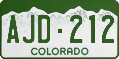 CO license plate AJD212