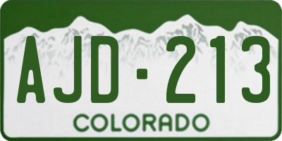 CO license plate AJD213