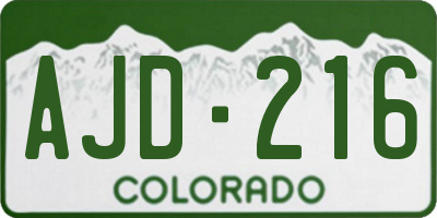 CO license plate AJD216