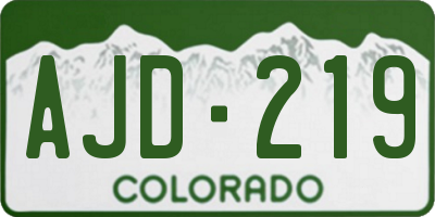 CO license plate AJD219