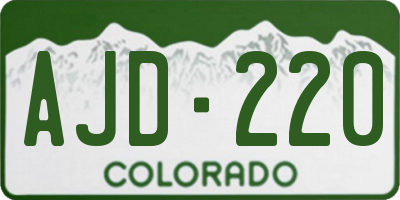 CO license plate AJD220