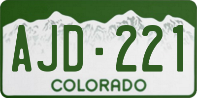 CO license plate AJD221