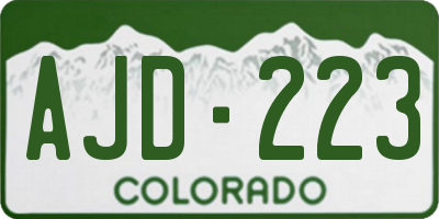 CO license plate AJD223