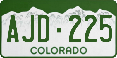CO license plate AJD225