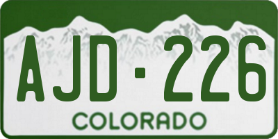 CO license plate AJD226