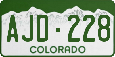 CO license plate AJD228