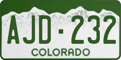 CO license plate AJD232