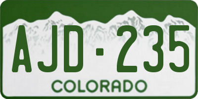 CO license plate AJD235