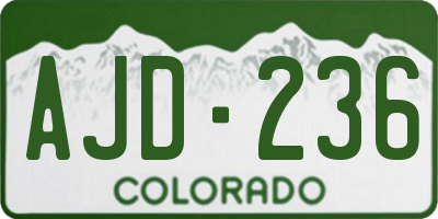 CO license plate AJD236