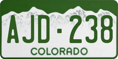CO license plate AJD238