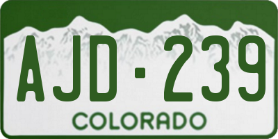 CO license plate AJD239
