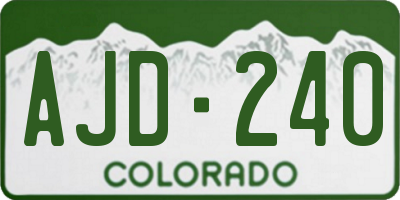 CO license plate AJD240