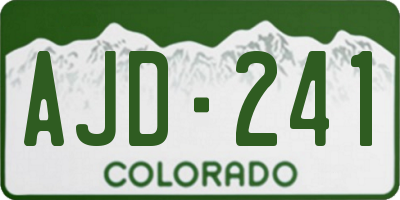 CO license plate AJD241