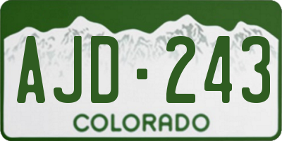 CO license plate AJD243