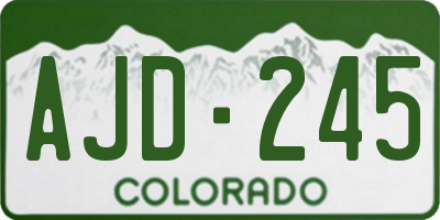 CO license plate AJD245
