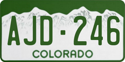 CO license plate AJD246