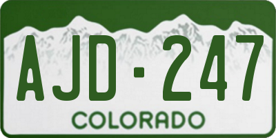 CO license plate AJD247