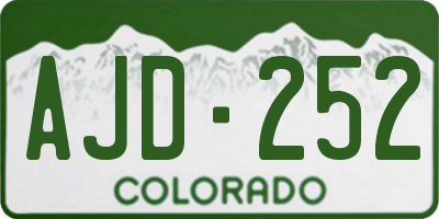 CO license plate AJD252