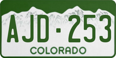 CO license plate AJD253