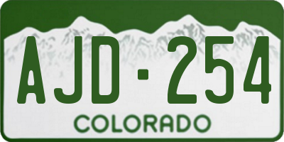 CO license plate AJD254