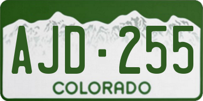 CO license plate AJD255
