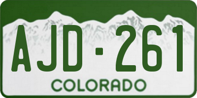 CO license plate AJD261