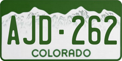CO license plate AJD262