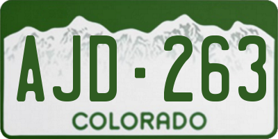 CO license plate AJD263